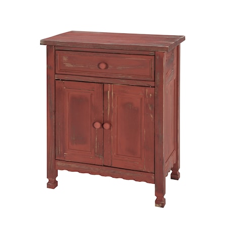 Alaterre Furniture Country Cottage Accent Cabinet, Red Antique Finish ACCA23RA